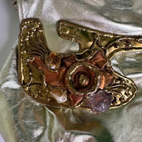 Vintage 1970's Carvalhu's Brutalist Amethyst, Brass... and bronze leatherCarvalh - Picture 7 of 8